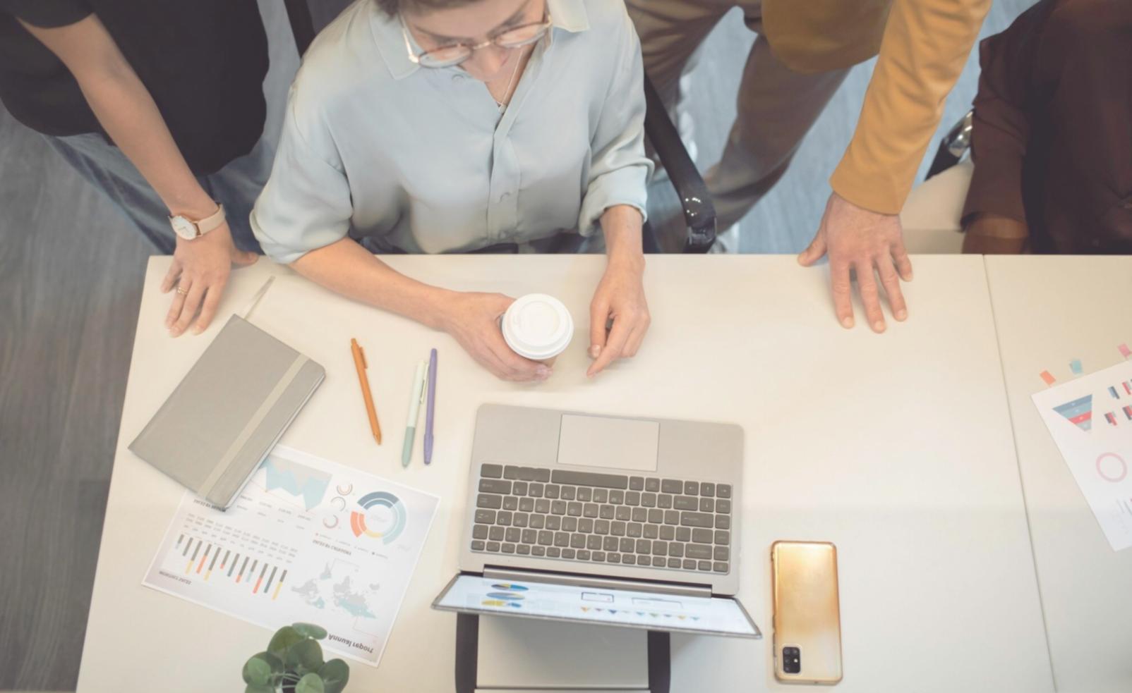 Professional financial forecasting session with detailed charts and projections